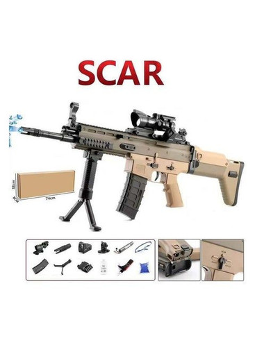 تفنگ تیر ژله ای رگباری. M4 /SCAR ورژن اصلی باتری 7.4 پایه دار دوربین دار و بزرگ کیفیت اصلی ارسال فوری