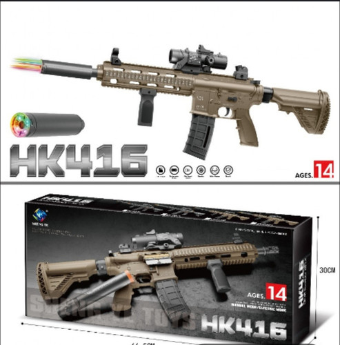 تفنگ تیر ژله ای Hk416 رگباری شارژی تک تیر دوربین دار شرکت اصلی اورجینال ارسال فوری و رایگان